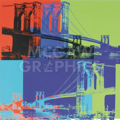 Brooklyn Bridge, 1983 (orange, blue, lime) | McGaw Graphics