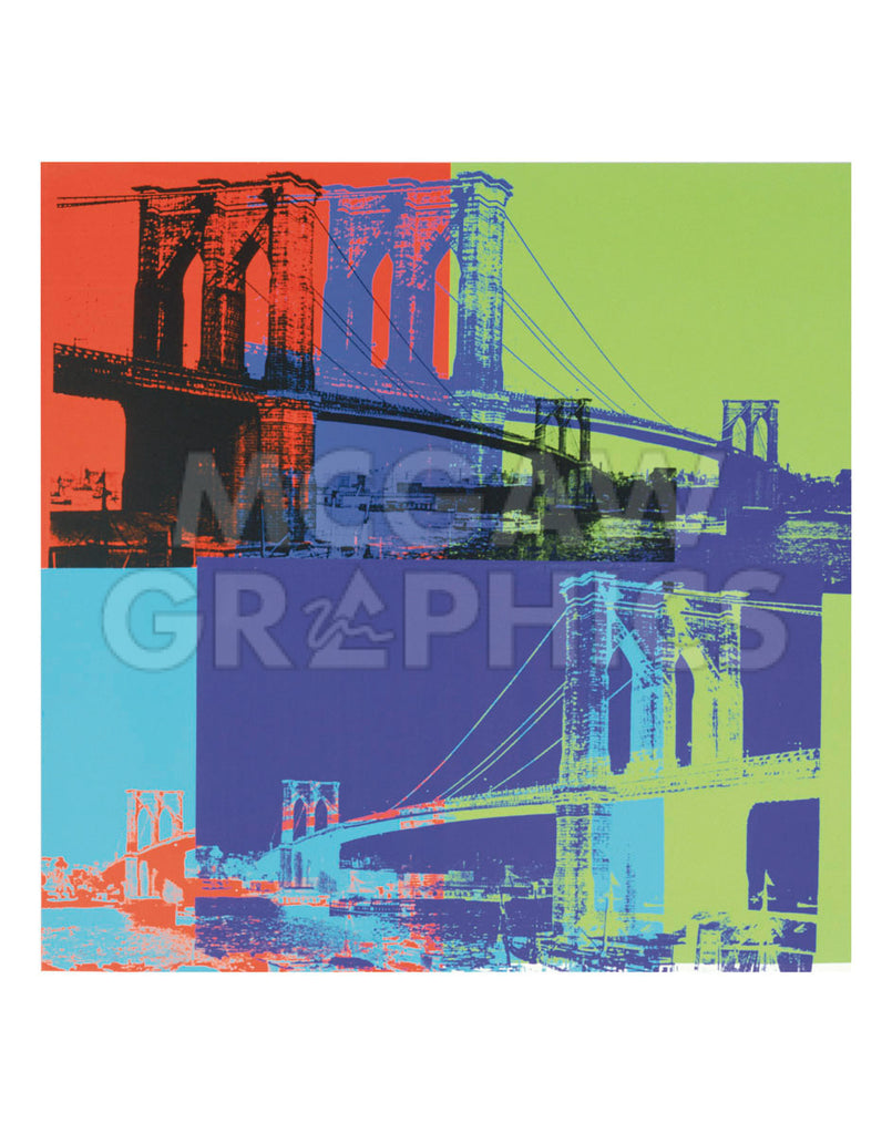 Brooklyn Bridge, 1983 (orange, blue, lime) | McGaw Graphics
