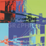 Brooklyn Bridge, 1983 (orange, blue, lime) -  Andy Warhol - McGaw Graphics