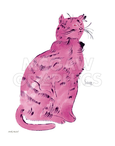 Cat From "25 Cats Named Sam and One Blue Pussy", c.1954 (Pink Sam) -  Andy Warhol - McGaw Graphics