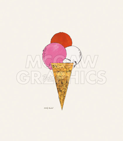 Ice Cream Dessert, c. 1959 (red, pink, and white) -  Andy Warhol - McGaw Graphics