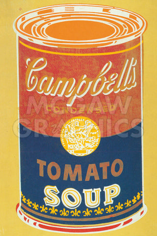 Colored Campbell's Soup Can, 1965 (yellow & blue) -  Andy Warhol - McGaw Graphics