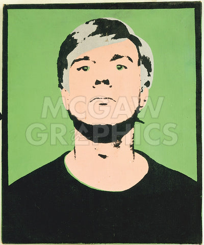 Self-Portrait, 1964 (on green) -  Andy Warhol - McGaw Graphics