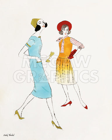 Untitled (Two Female Fashion Figures), c. 1960 -  Andy Warhol - McGaw Graphics