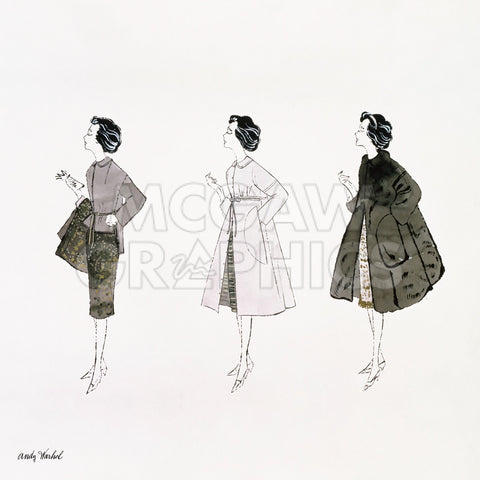 Untitled (Three Female Fashion Figures), c. 1959 -  Andy Warhol - McGaw Graphics