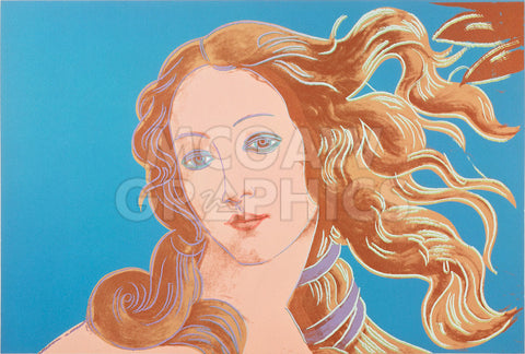 Details of Renaissance Paintings (Sandro Botticelli, Birth of Venus, 1482), 1984 (blue) -  Andy Warhol - McGaw Graphics