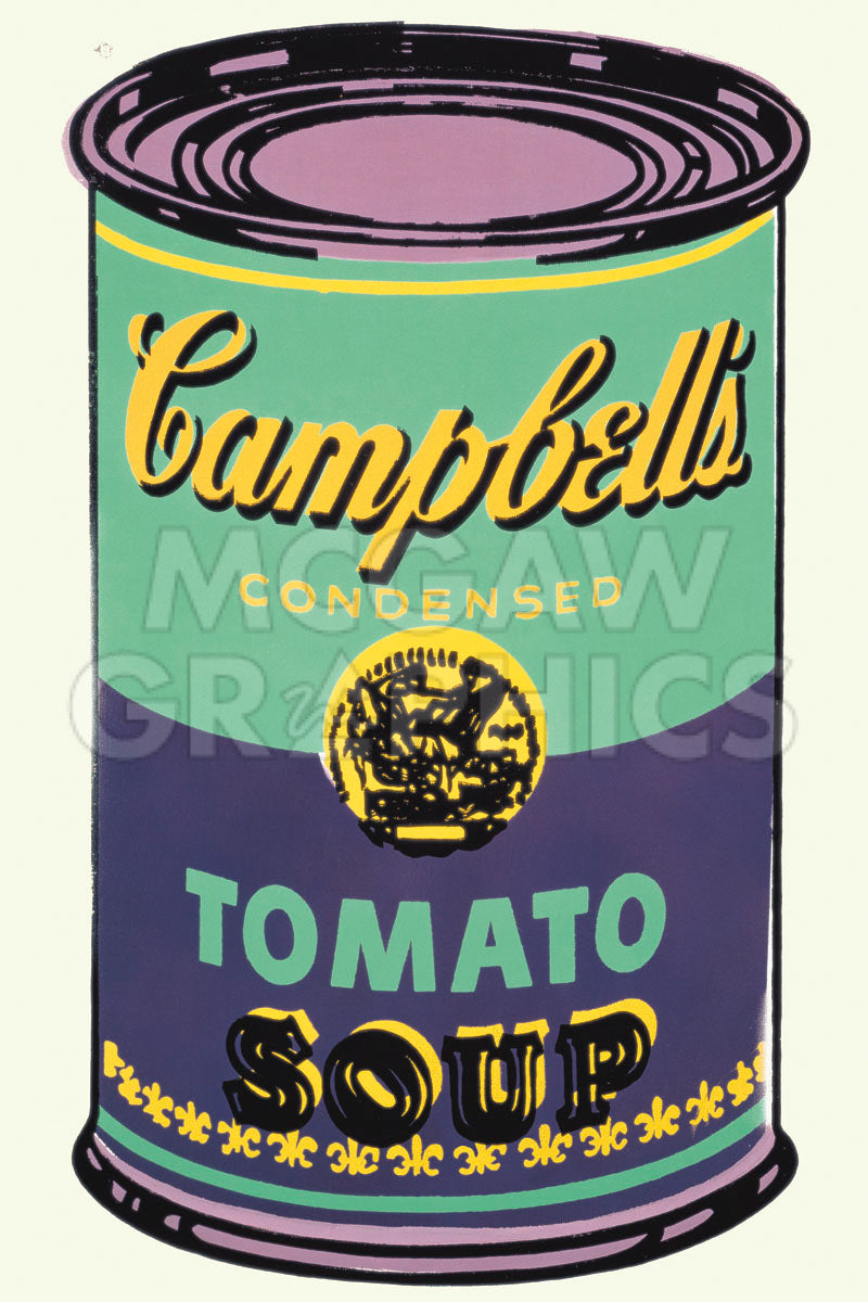 Colored Campbell's Soup Can, 1965 (green & purple) | McGaw Graphics