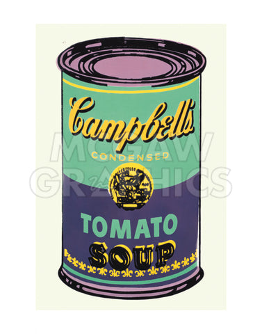 Colored Campbell's Soup Can, 1965 (green & purple) -  Andy Warhol - McGaw Graphics