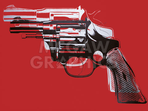 Guns, c. 1981-82 (white and black on red) -  Andy Warhol - McGaw Graphics