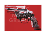 Guns, c. 1981-82 (white and black on red) -  Andy Warhol - McGaw Graphics