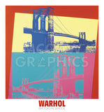 Brooklyn Bridge, 1983  (blue bridge/yellow background) -  Andy Warhol - McGaw Graphics