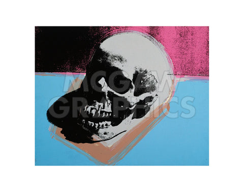 Skull, 1976 (white on blue and pink) -  Andy Warhol - McGaw Graphics