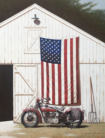 Barn and Motorcycle -  Zhen-Huan Lu - McGaw Graphics